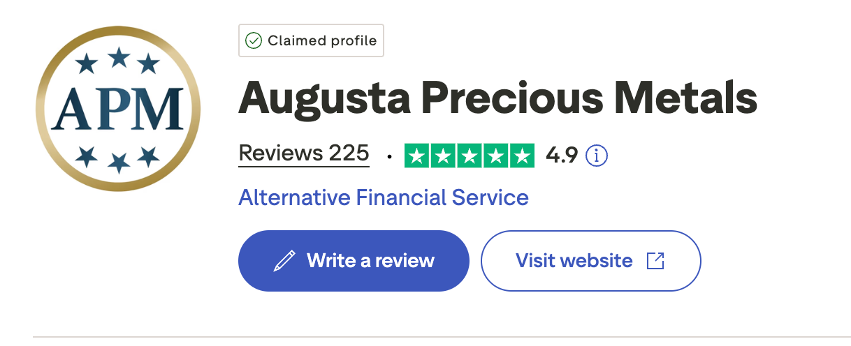 Augusta Precious Metals TrustPilot Reviews - Nov 30, 2025