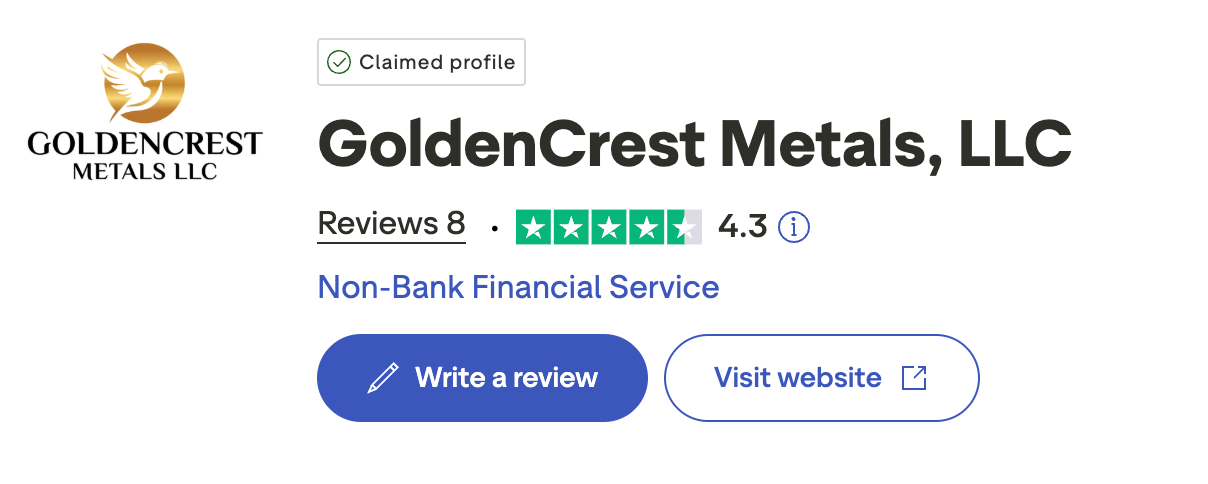 Goldencrest metals Trustpilot rating