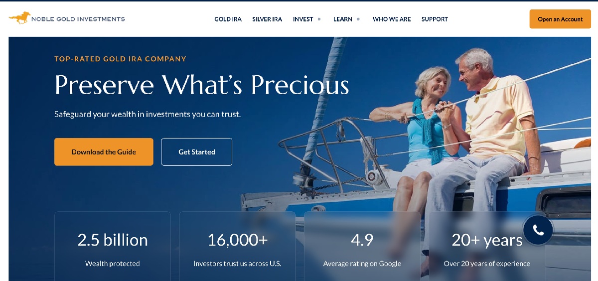 Noble Gold Investments home page