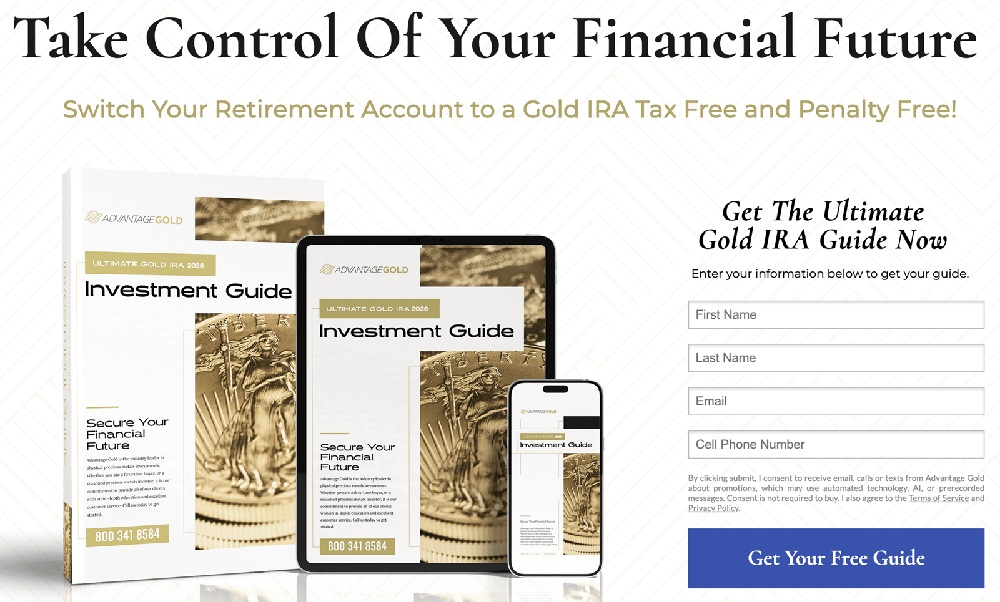 Gold IRA guide sign up form on the Advantage Gold website